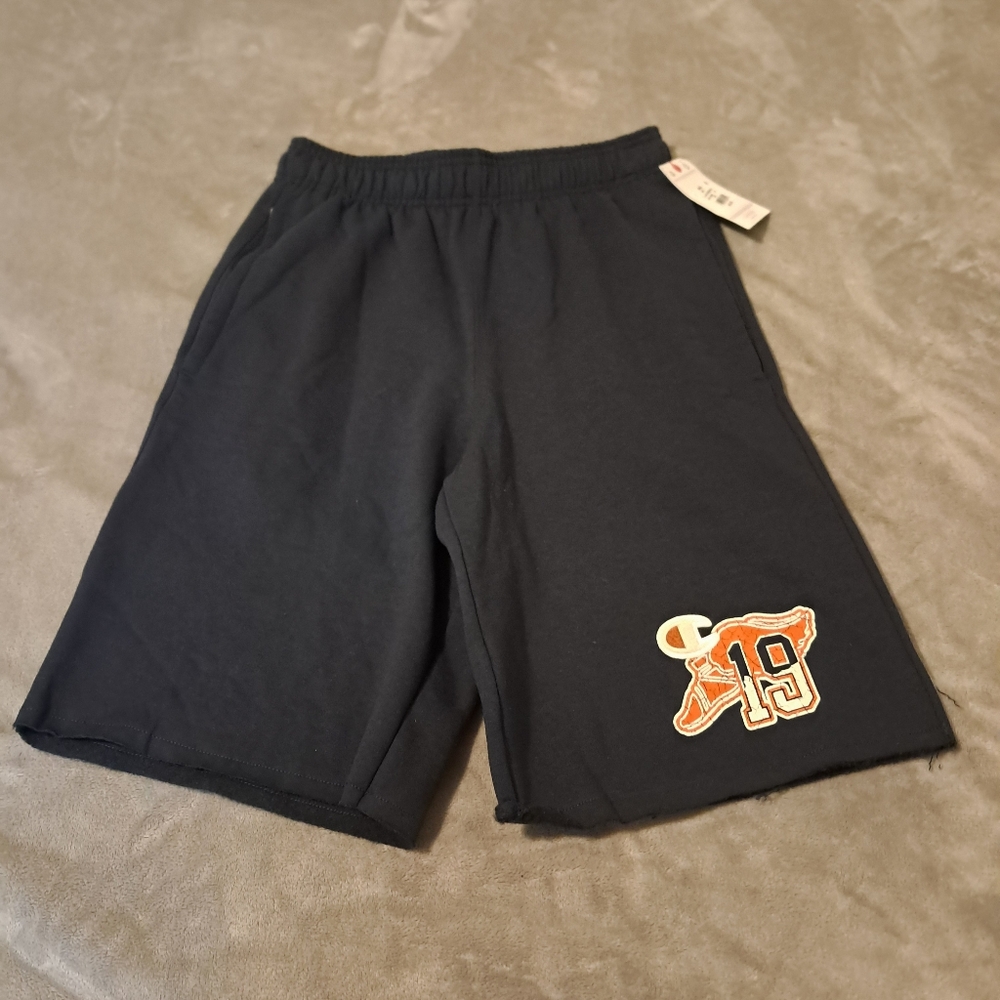 Champion Mens Powerblend 10" Blue Graphic Sweat Shorts Sz. Small